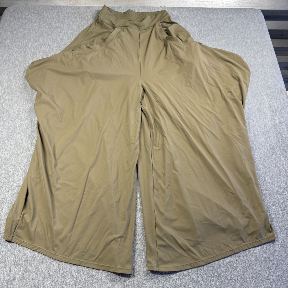 Unbranded Pants Women 26 Olive Green Wide Leg Baggy Palazzo Skater Pant‎